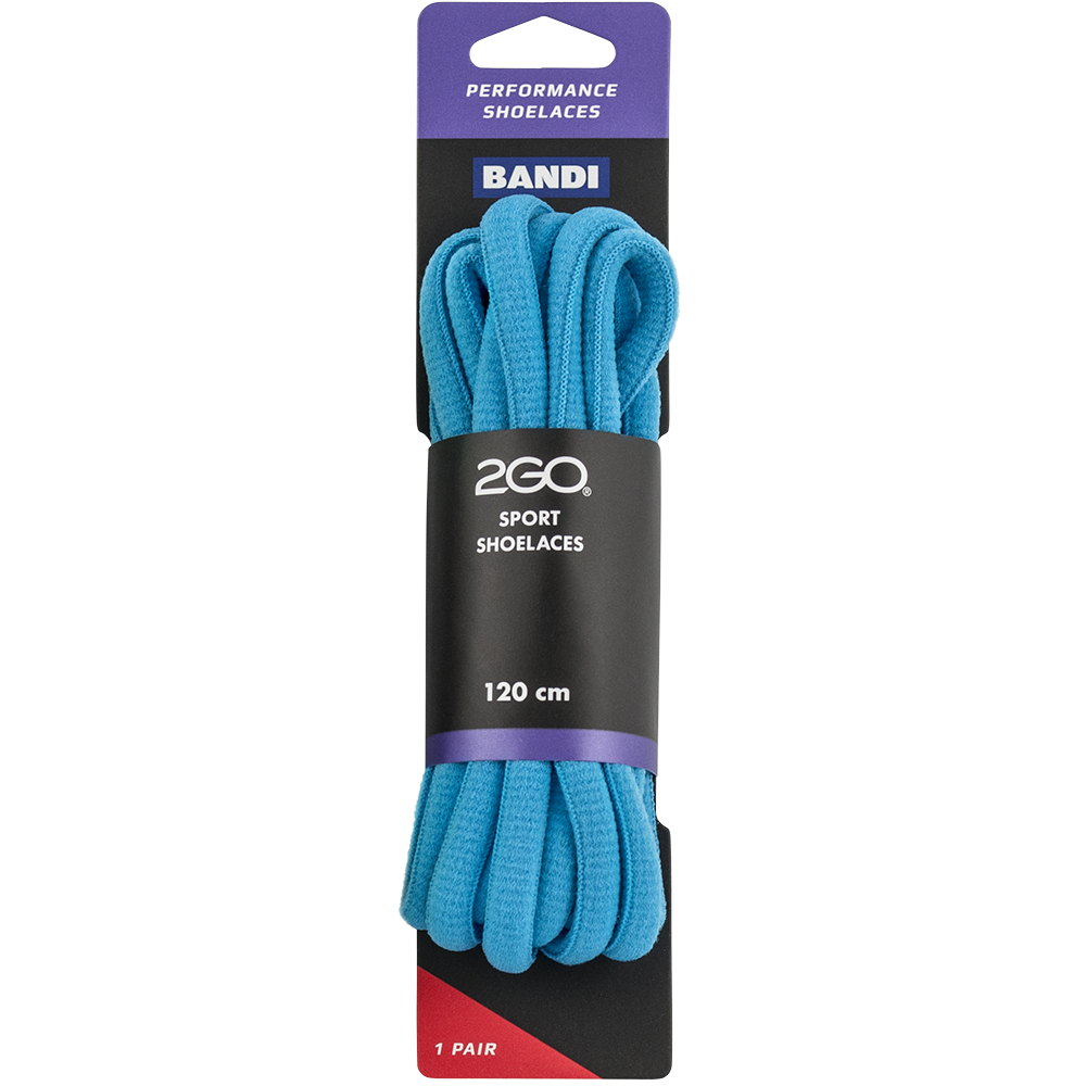 2Go Sport Snørebånd Oval Aqua 120 Cm