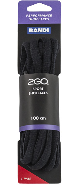 2Go Sport Snørebånd Oval Black-120 Cm