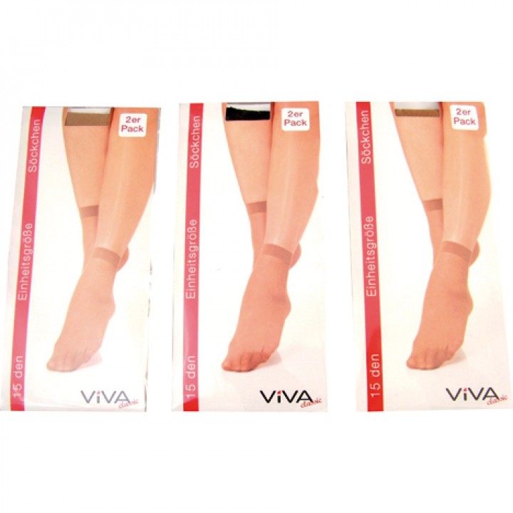 Nylon Soklet X 2 Ass. Farver