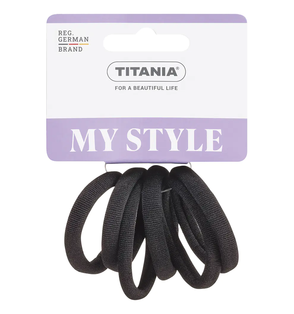 Titania Hårelastik Sort 6 stk.