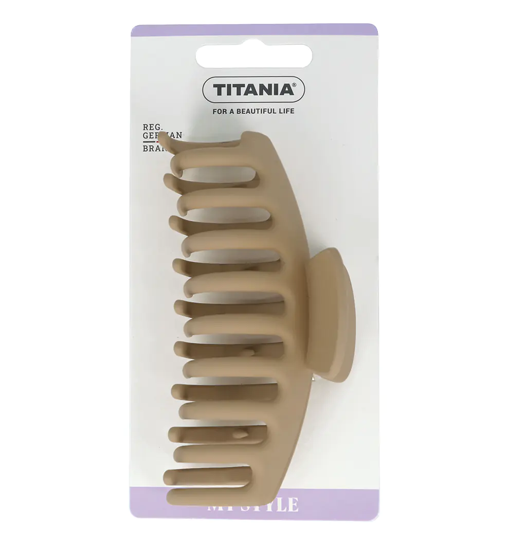 Titania Faldklemme Stor/Rund Beige 11 cm