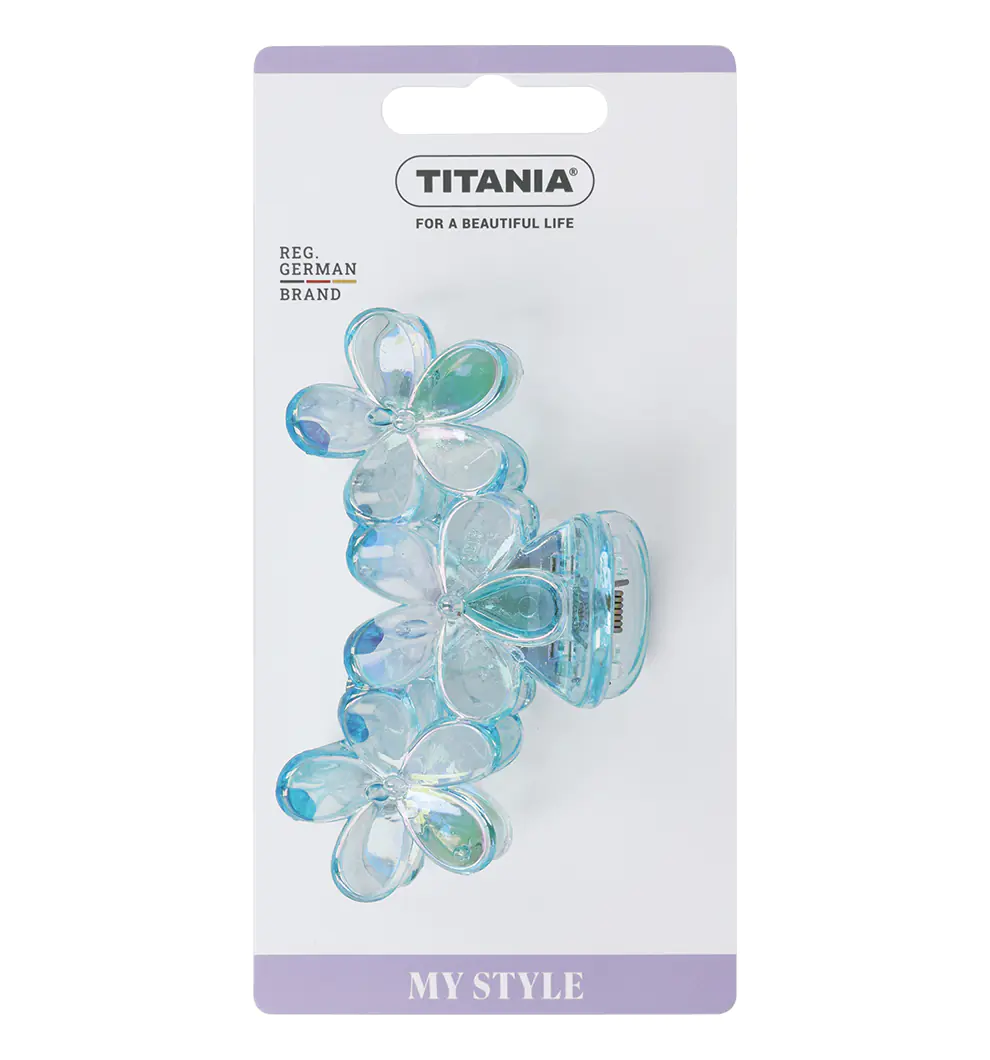 Titania Faldklemme Blomst Lysblå 8,5 cm