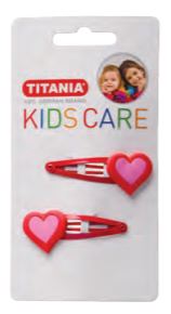 Titania Hårclips m/hjerter 2 stk.