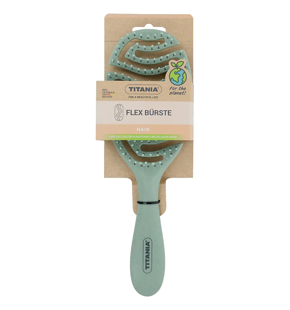 Titania Flex Hårbørste Grøn