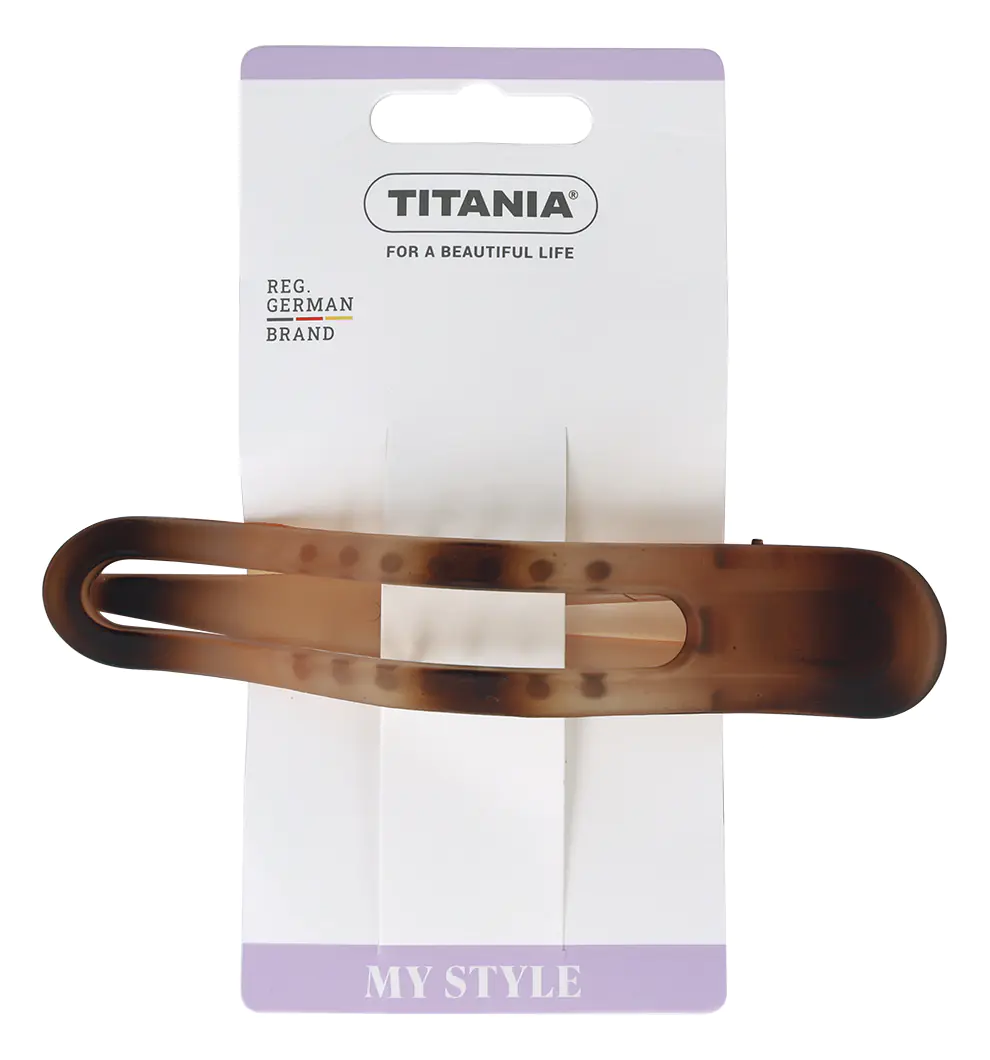 Titania Hårklemme Flad Beigebrun 11,5 cm