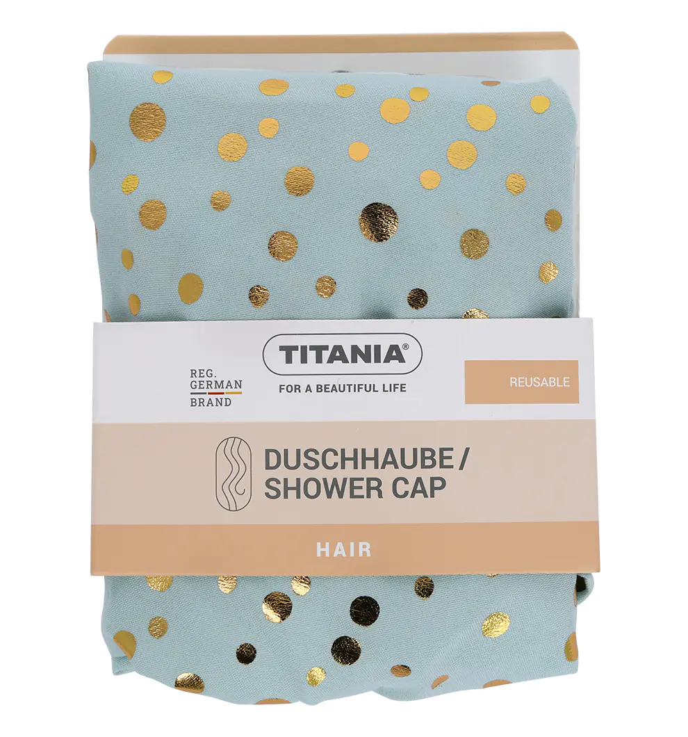 Titania Brusehætte Lyseblå m/guldprikker