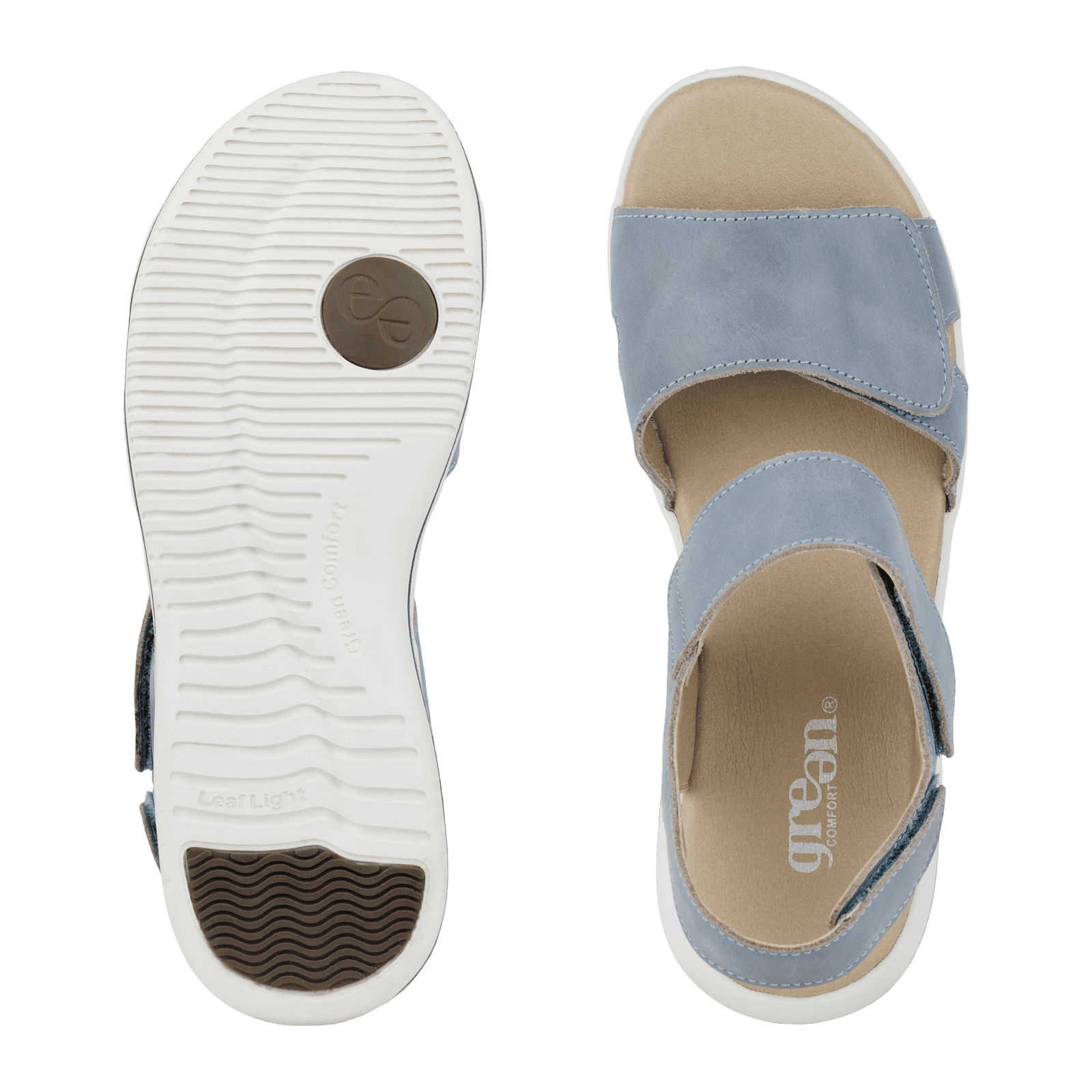 Green Comfort Leaf Sandal Lysblå