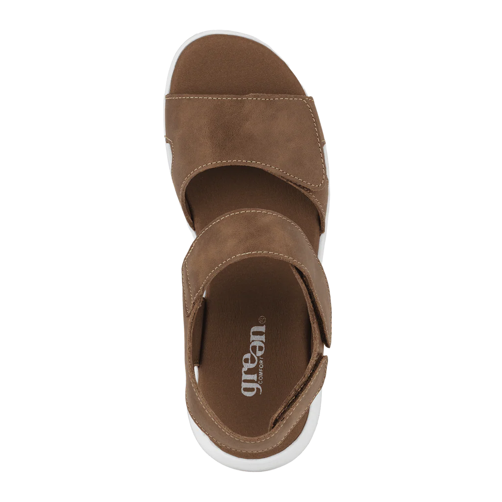 Green Comfort Leaf Sandal Cognac