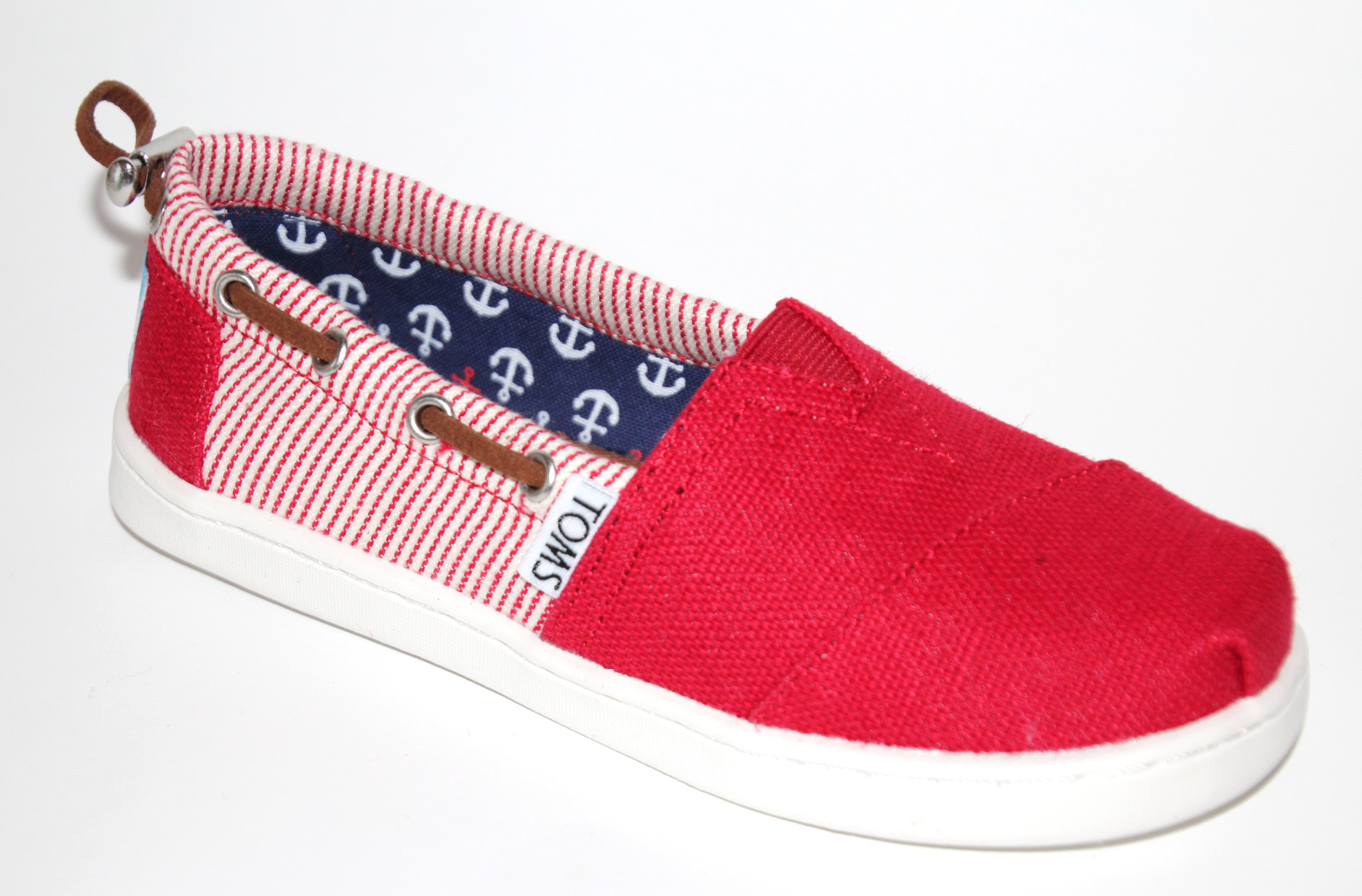 Toms Bimini Stripe Testile Canvas Rød