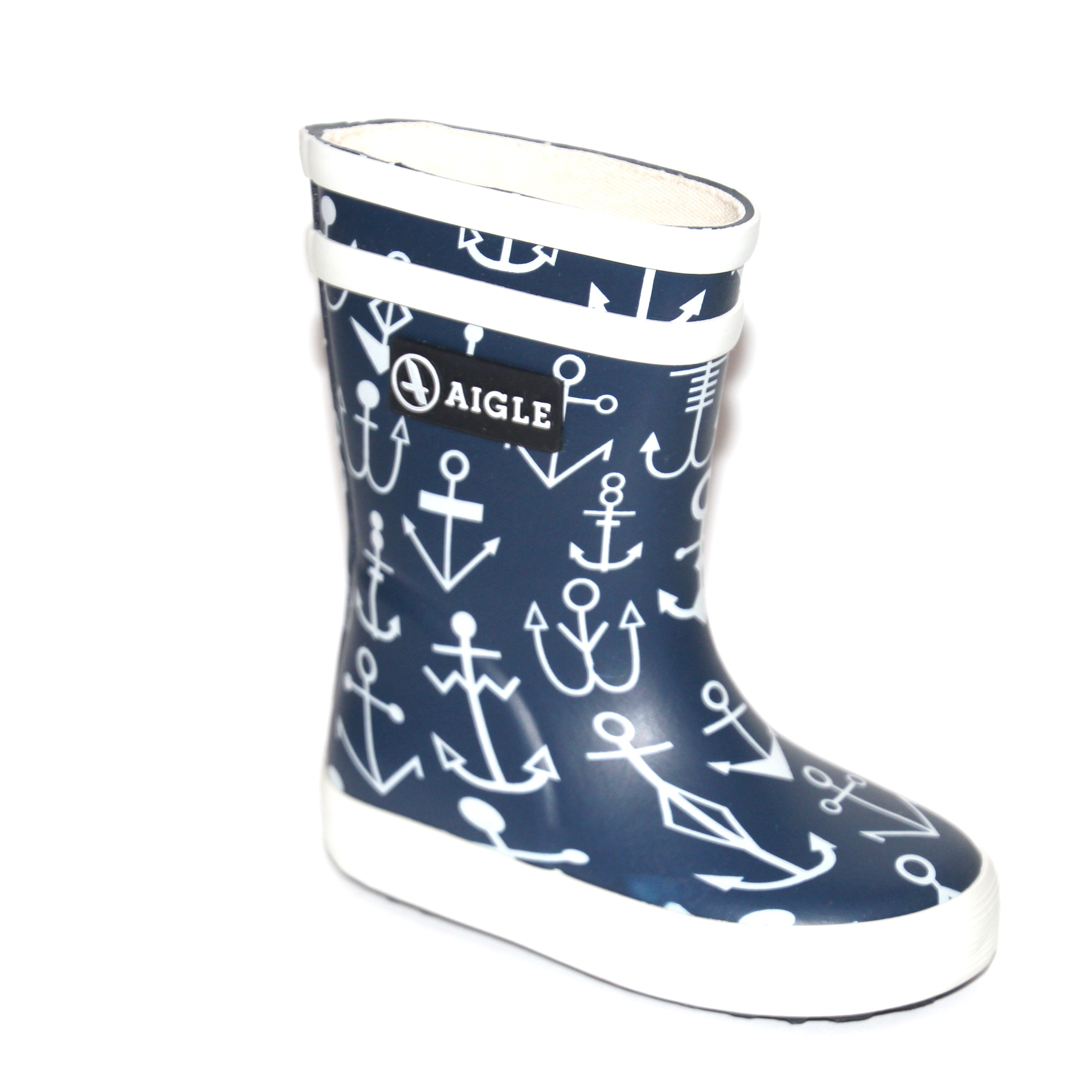 Aigle Baby Flac Blå Med Hvide Anker